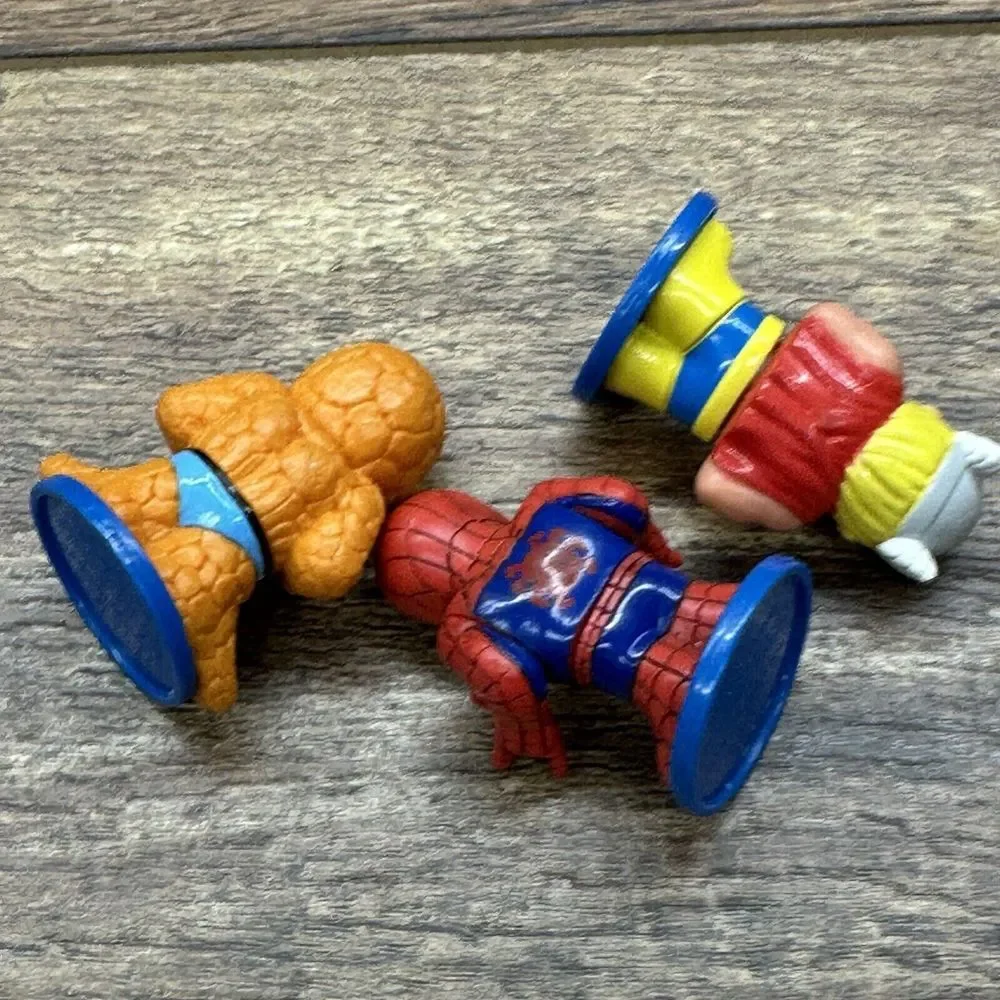 TM MARVEL‎ PVC SUPER Heroes Lot of 3. Spider Man, Thor, And Thing.